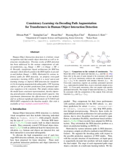 Consistency Learning via Decoding Path Augmentation for Transformers in
  Human Object Interaction Detection