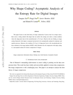 Why Shape Coding? Asymptotic Analysis of the Entropy Rate for Digital
  Images