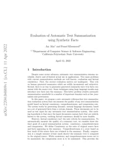 Evaluation of Automatic Text Summarization using Synthetic Facts