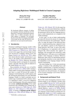 Adapting BigScience Multilingual Model to Unseen Languages