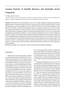 Accurate Portraits of Scientific Resources and Knowledge Service
  Components