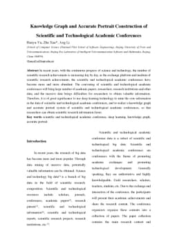 Knowledge Graph and Accurate Portrait Construction of Scientific and
  Technological Academic Conferences