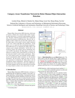 Category-Aware Transformer Network for Better Human-Object Interaction
  Detection