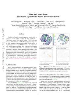 When NAS Meets Trees: An Efficient Algorithm for Neural Architecture
  Search