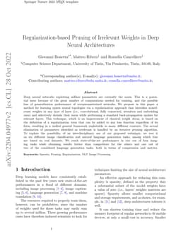 Regularization-based Pruning of Irrelevant Weights in Deep Neural
  Architectures