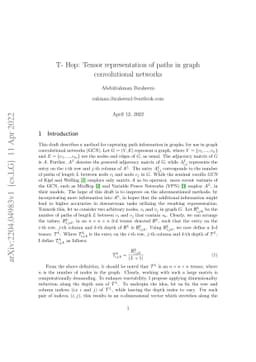 T- Hop: Tensor representation of paths in graph convolutional networks
