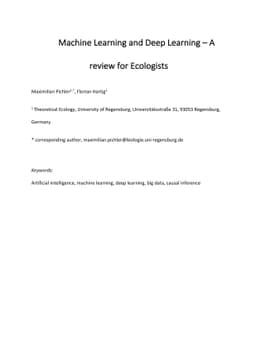 Machine Learning and Deep Learning -- A review for Ecologists