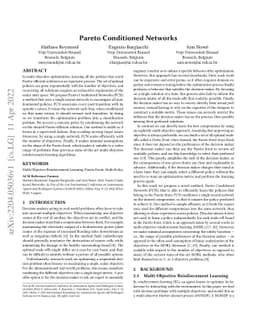 Pareto Conditioned Networks