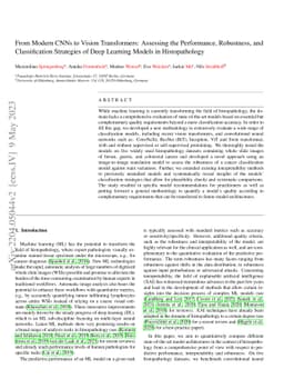 From Modern CNNs to Vision Transformers: Assessing the Performance,
  Robustness, and Classification Strategies of Deep Learning Models in
  Histopathology