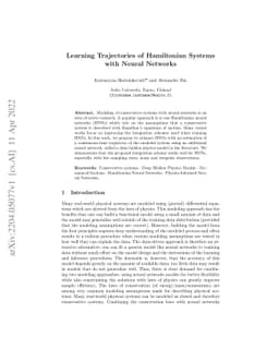 Learning Trajectories of Hamiltonian Systems with Neural Networks