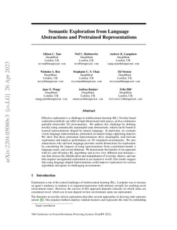 Semantic Exploration from Language Abstractions and Pretrained
  Representations