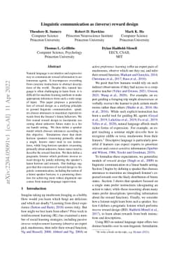 Linguistic communication as (inverse) reward design