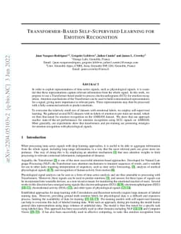 Transformer-Based Self-Supervised Learning for Emotion Recognition