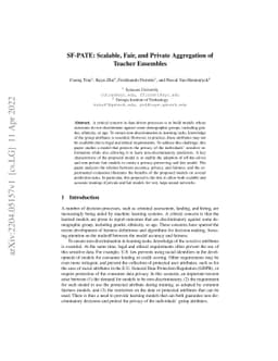 SF-PATE: Scalable, Fair, and Private Aggregation of Teacher Ensembles