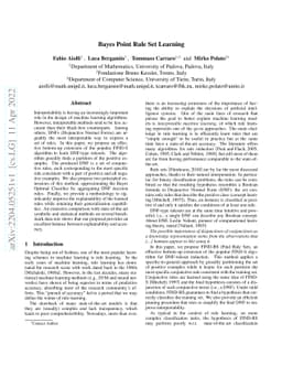 Bayes Point Rule Set Learning