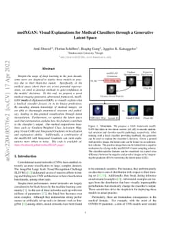 medXGAN: Visual Explanations for Medical Classifiers through a
  Generative Latent Space