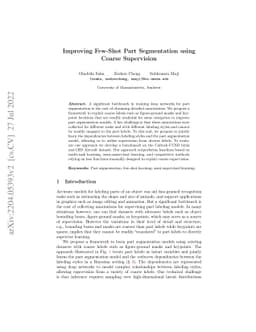 Improving Few-Shot Part Segmentation using Coarse Supervision