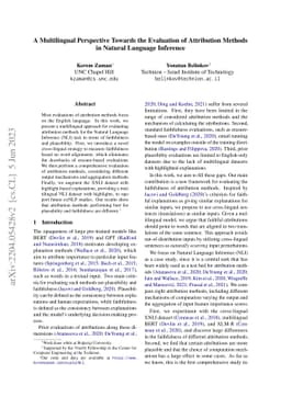 A Multilingual Perspective Towards the Evaluation of Attribution Methods
  in Natural Language Inference