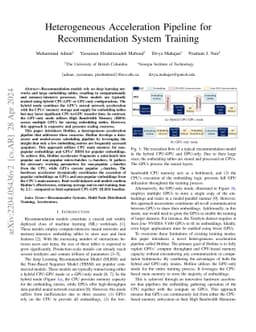 Heterogeneous Acceleration Pipeline for Recommendation System Training