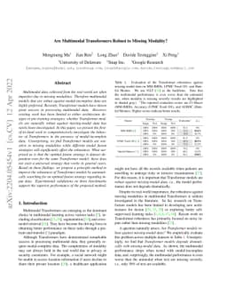 Are Multimodal Transformers Robust to Missing Modality?