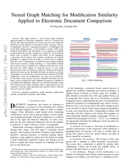 Neural Graph Matching for Modification Similarity Applied to Electronic
  Document Comparison