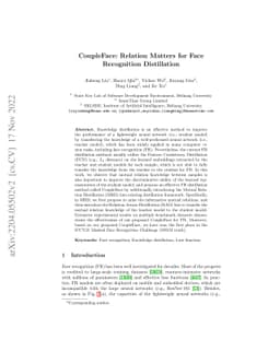 CoupleFace: Relation Matters for Face Recognition Distillation