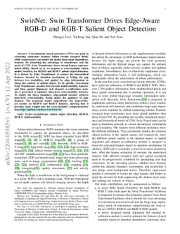 SwinNet: Swin Transformer drives edge-aware RGB-D and RGB-T salient
  object detection