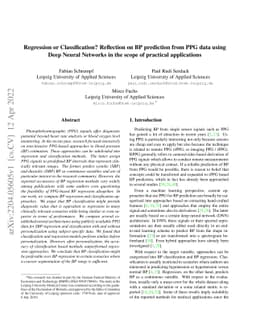 Regression or Classification? Reflection on BP prediction from PPG data
  using Deep Neural Networks in the scope of practical applications