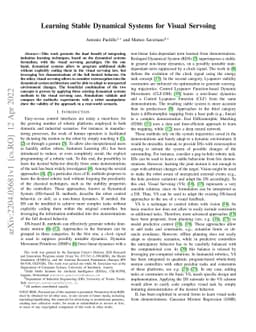 Learning Stable Dynamical Systems for Visual Servoing