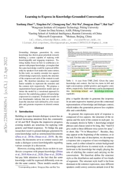 Learning to Express in Knowledge-Grounded Conversation