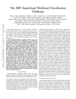 The MIT Supercloud Workload Classification Challenge