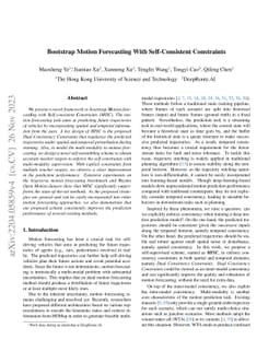 Bootstrap Motion Forecasting With Self-Consistent Constraints