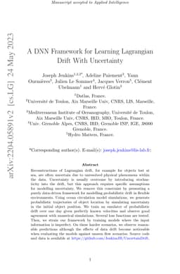 A DNN Framework for Learning Lagrangian Drift With Uncertainty