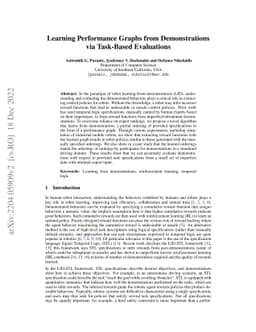 Learning Performance Graphs from Demonstrations via Task-Based
  Evaluations
