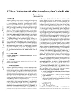 ASVAAN: Semi-automatic side-channel analysis of Android NDK