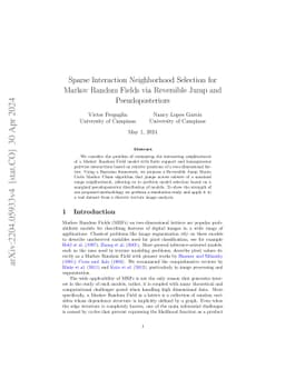 Sparse Interaction Neighborhood Selection for Markov Random Fields via
  Reversible Jump and Pseudoposteriors