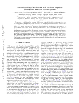 Machine learning predictions for local electronic properties of
  disordered correlated electron systems