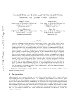 Automated Surface Texture Analysis via Discrete Cosine Transform and
  Discrete Wavelet Transform