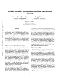 AGQA 2.0: An Updated Benchmark for Compositional Spatio-Temporal
  Reasoning