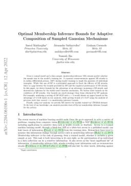 Optimal Membership Inference Bounds for Adaptive Composition of Sampled
  Gaussian Mechanisms