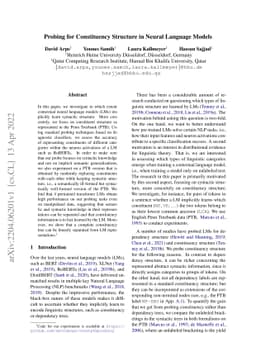 Probing for Constituency Structure in Neural Language Models