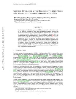 Neural Operator with Regularity Structure for Modeling Dynamics Driven
  by SPDEs