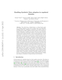 Enabling Synthetic Data adoption in regulated domains