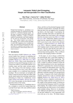 Automatic Multi-Label Prompting: Simple and Interpretable Few-Shot
  Classification
