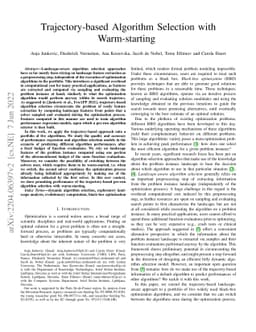 Trajectory-based Algorithm Selection with Warm-starting