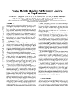 Flexible Multiple-Objective Reinforcement Learning for Chip Placement