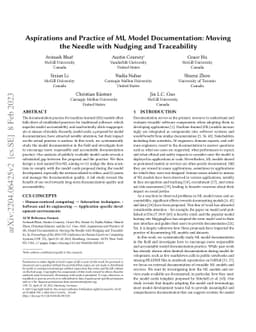 Aspirations and Practice of Model Documentation: Moving the Needle with
  Nudging and Traceability