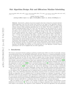 Fair Algorithm Design: Fair and Efficacious Machine Scheduling