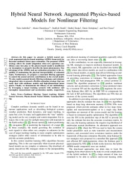 Hybrid Neural Network Augmented Physics-based Models for Nonlinear
  Filtering