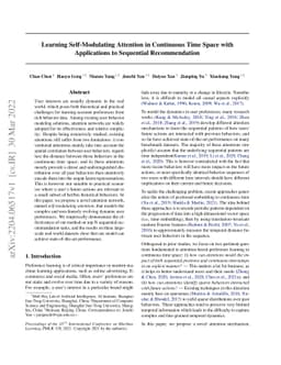 Learning Self-Modulating Attention in Continuous Time Space with
  Applications to Sequential Recommendation